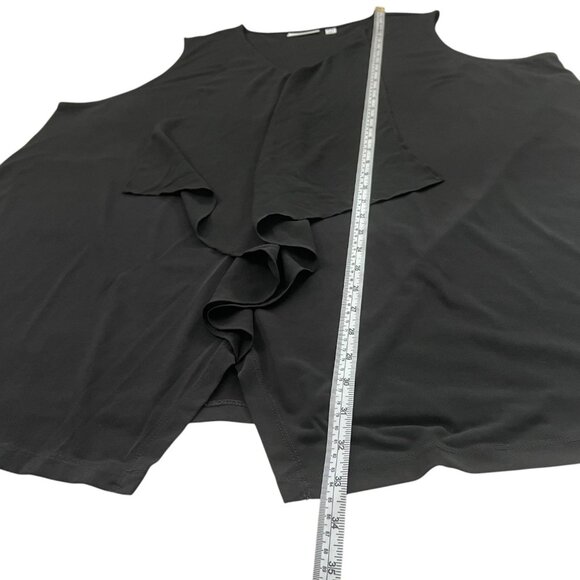 Susan Graver Womens Drapey Sleeveless Blouse Black 3X Flowy Comfy Lagenlook - Picture 7 of 7